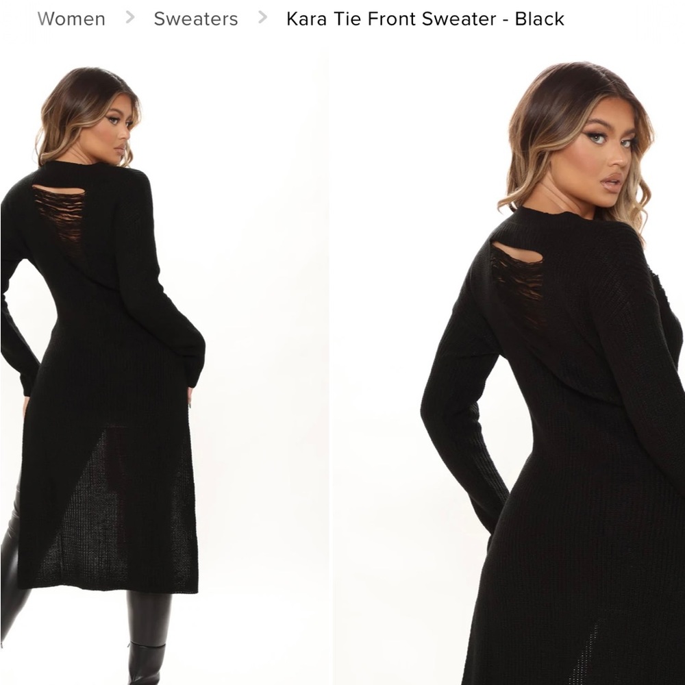 NWT cute fashion nova sweater . Tie up in the from